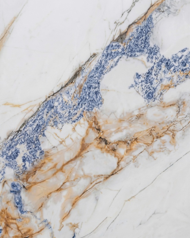 Panel decorativo PVC Calacatta Blue - Brillo UV Alto